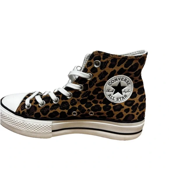 Converse Chuck Taylor All Star Lift Platform Leopard Suede Women’s Sz 7 - Picture 2 of 9